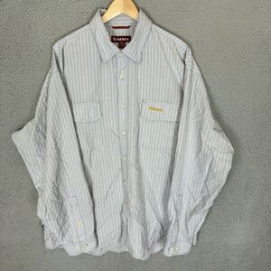 Simms Shirt Mens XXL Blue‎ Long Sleeve Button Down Pockets Outdoors Casual
